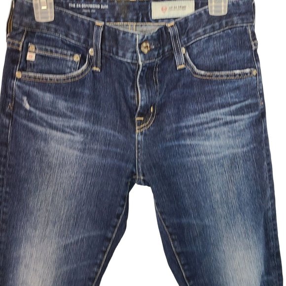 Adriano Goldschmied Ag-Ed Womens 25 Blue Denim Ex-Boyfriend Slouchy Slim Jeans - Picture 2 of 9